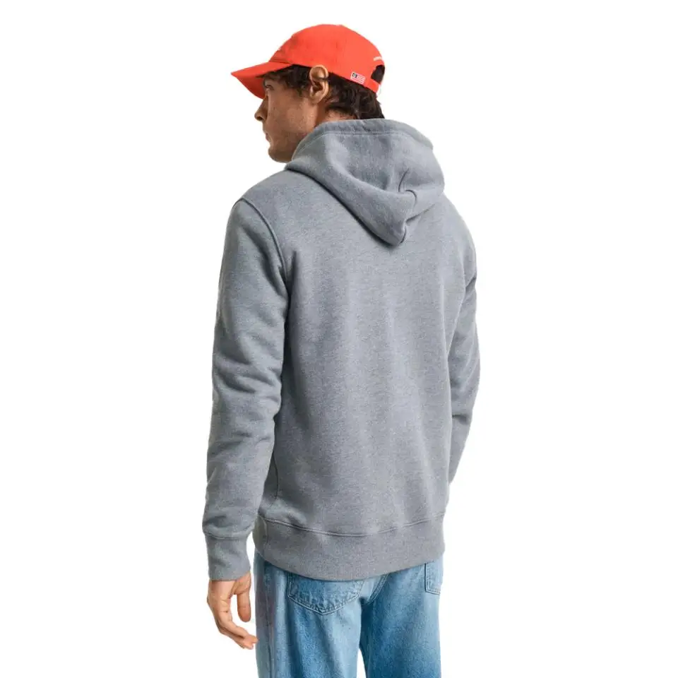 GANT PRINTED GRAPHIC HALF ZIP GREY MELANGE - textil