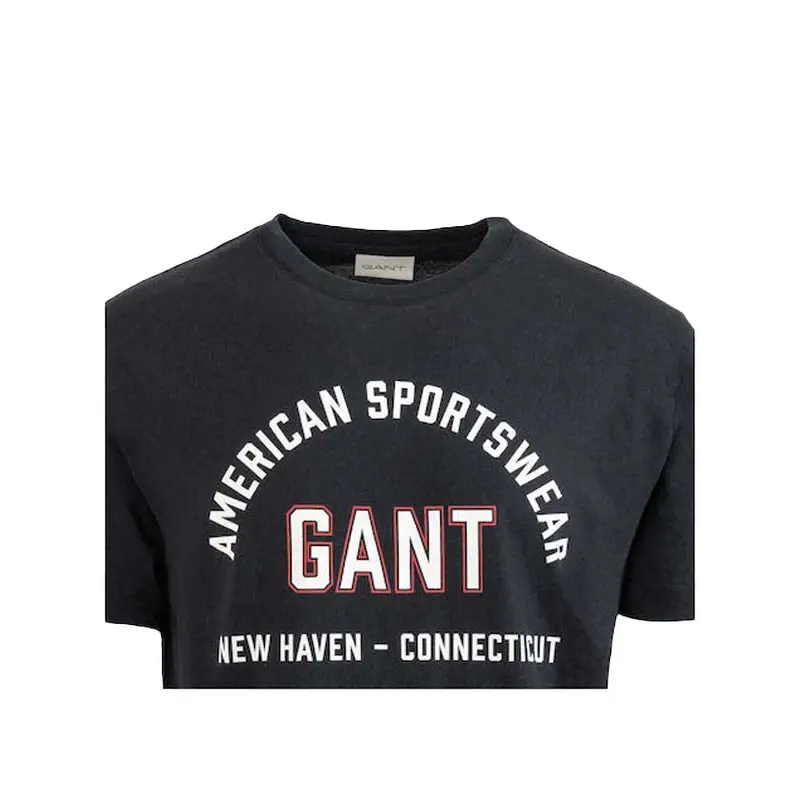 GANT PRINTED GRAPHIC SS T-SHIRT BLACK - textil