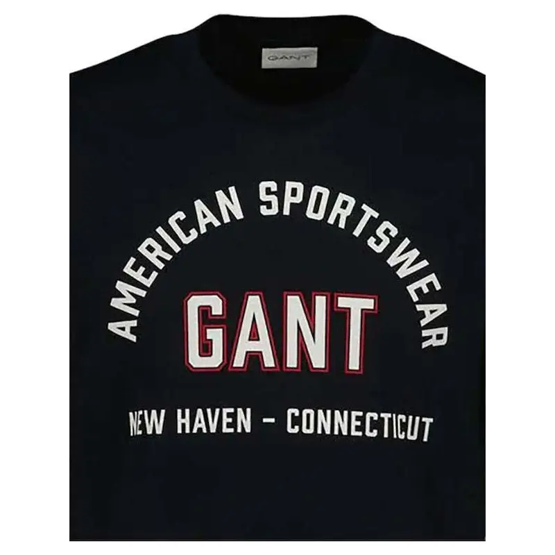 GANT PRINTED GRAPHIC SS T-SHIRT BLACK - textil