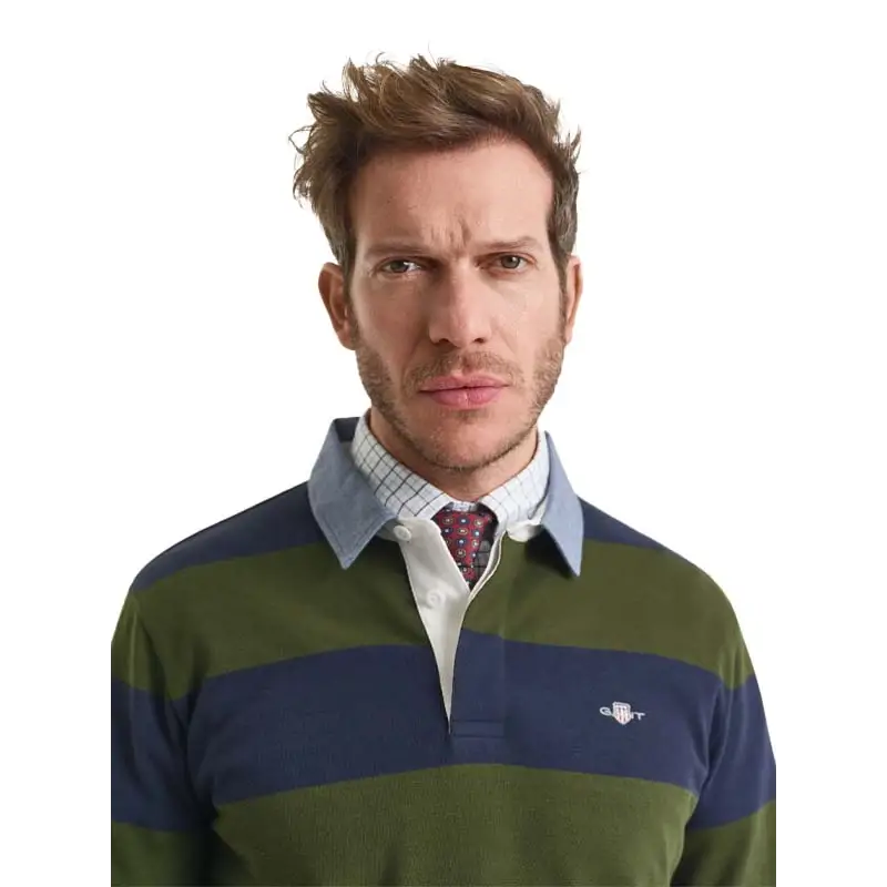 GANT REG CHAMBRAY STRIPE HEAVY RUGGER COUNTRY GREE - textil
