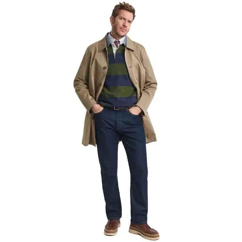 GANT REG CHAMBRAY STRIPE HEAVY RUGGER COUNTRY GREE - textil