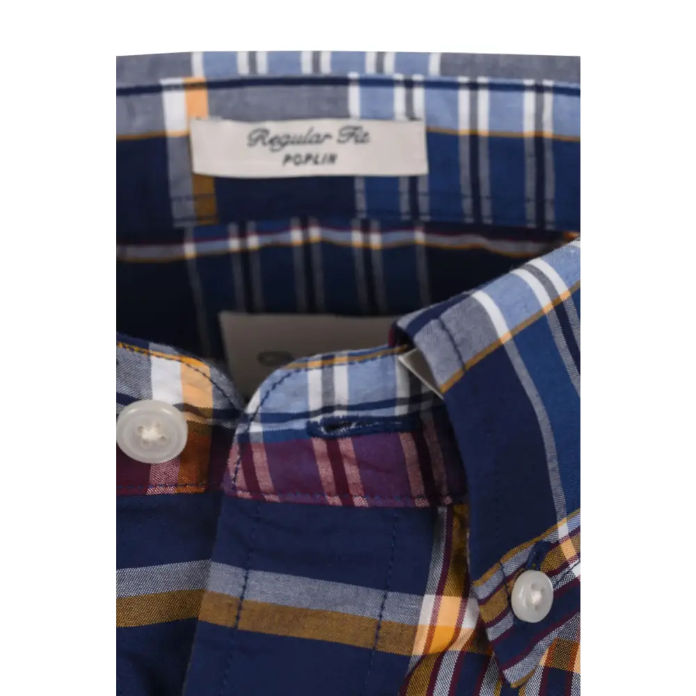 GANT REG CLASSIC POPLIN CHECK PERSIAN BLUE - textil