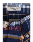 GANT REG CLASSIC POPLIN CHECK PERSIAN BLUE - textil