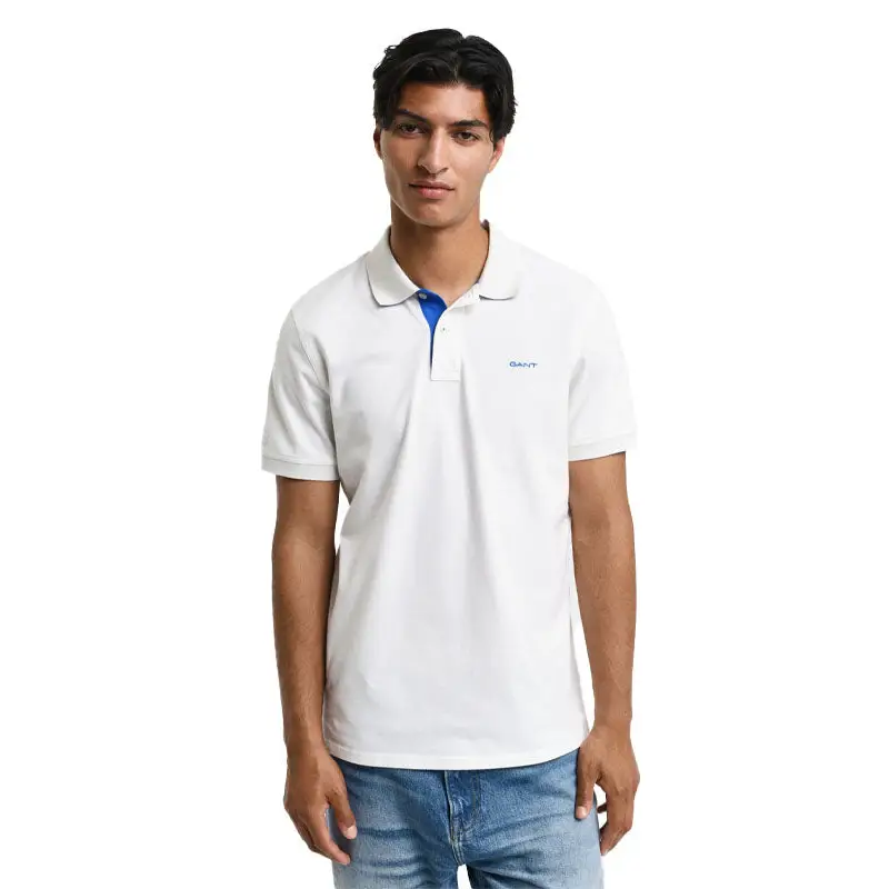 GANT REG CONTRAST PIQUE SS POLO EGGSHELL