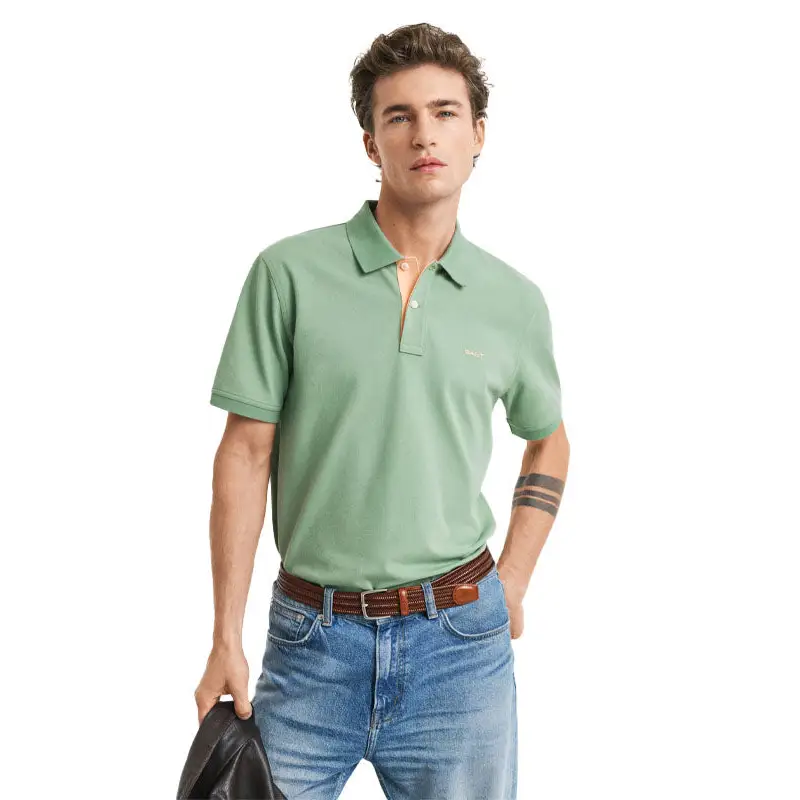 GANT REG CONTRAST PIQUE SS POLO KALAMATA GREEN