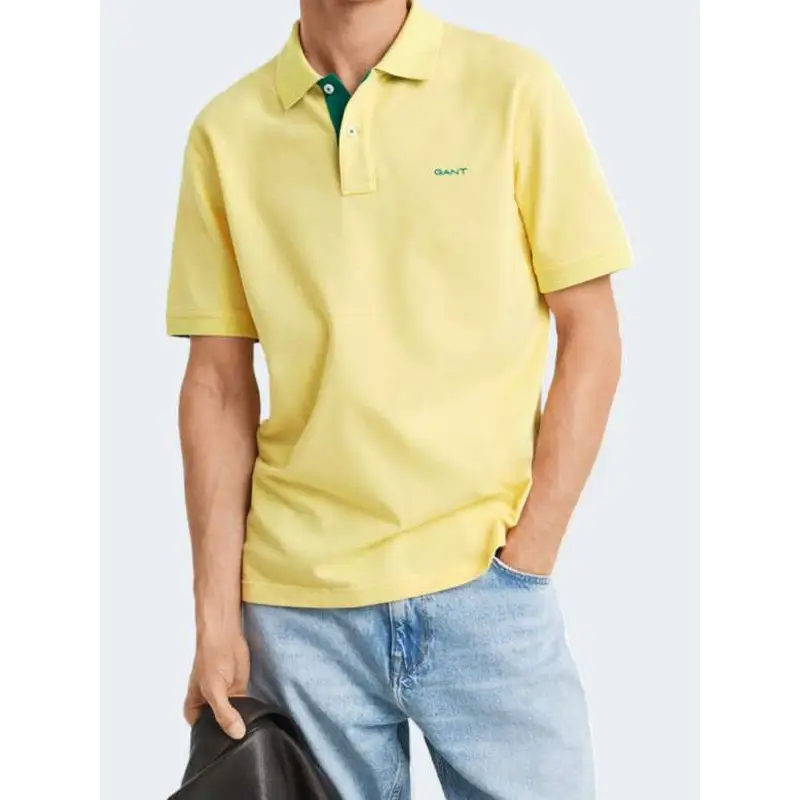 GANT REG CONTRAST PIQUE SS POLO VANILA YELLOW