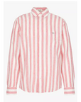 GANT REG COTTON LINEN STRIPE SHIRT ROSE PINK