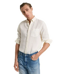 GANT REG GMNT DYED LINEN SHIRT CREAM