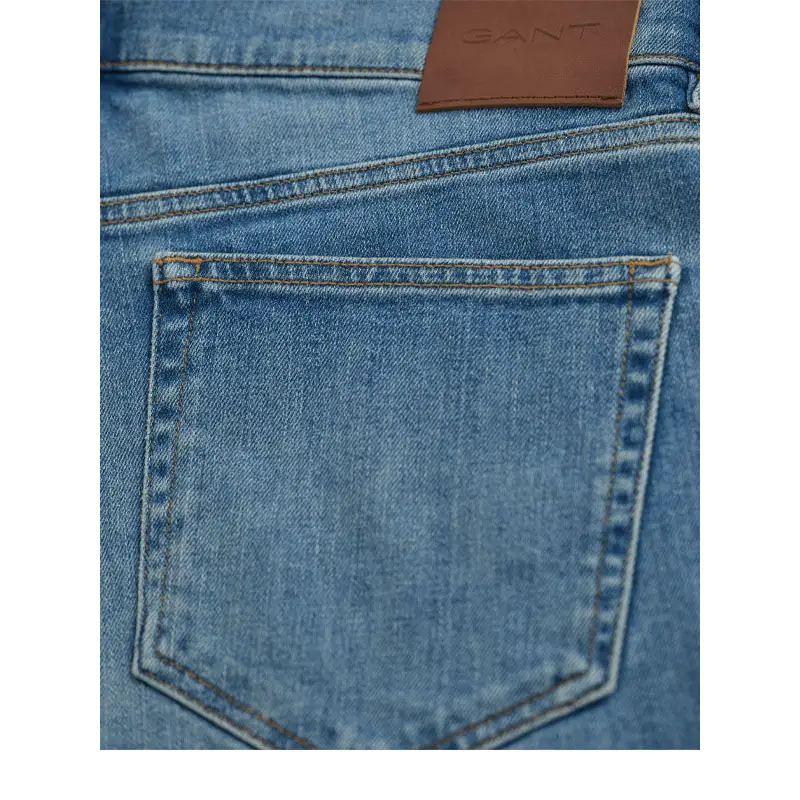 GANT REG GANT JEANS SHORTS MID BLUE WORN IN