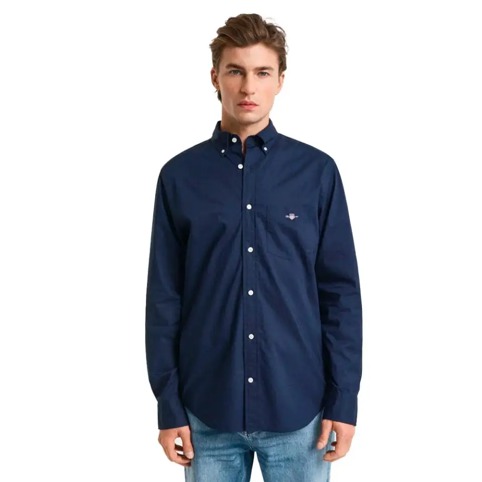 GANT REG JERSEY SHIRT MARINE - textil