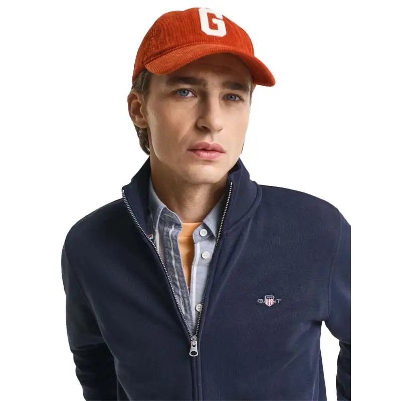 GANT REG SHIELD FULL ZIP SWEAT BLUE EVENING - textil