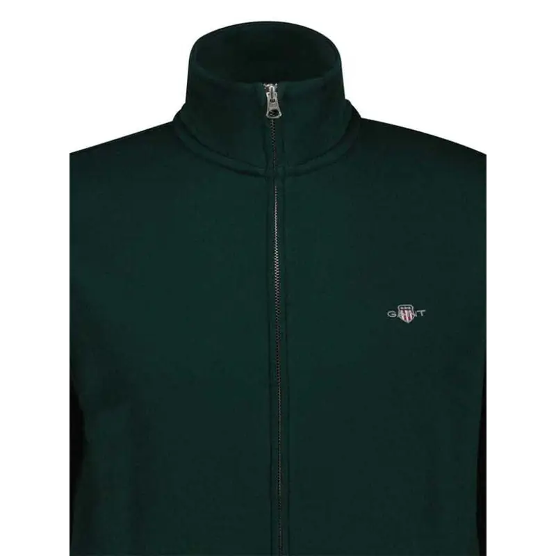 GANT REG SHIELD FULL ZIP SWEAT TARTAN GREEN - textil