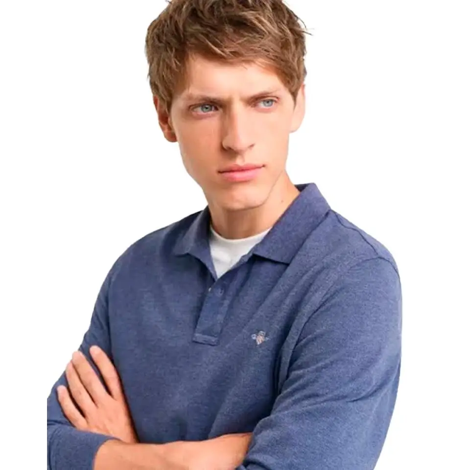 GANT REG SHIELD LS PIQUE RUGGER DARK JEANS BLUE ME - textil