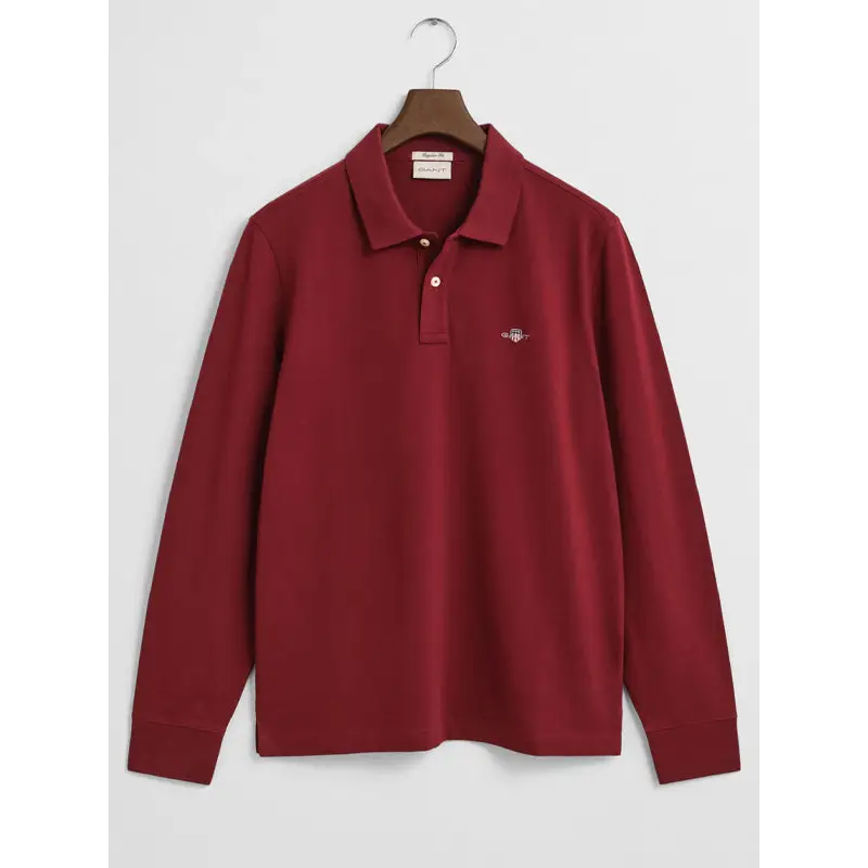 GANT REG SHIELD LS PIQUE RUGGER PLUMPED RED - textil