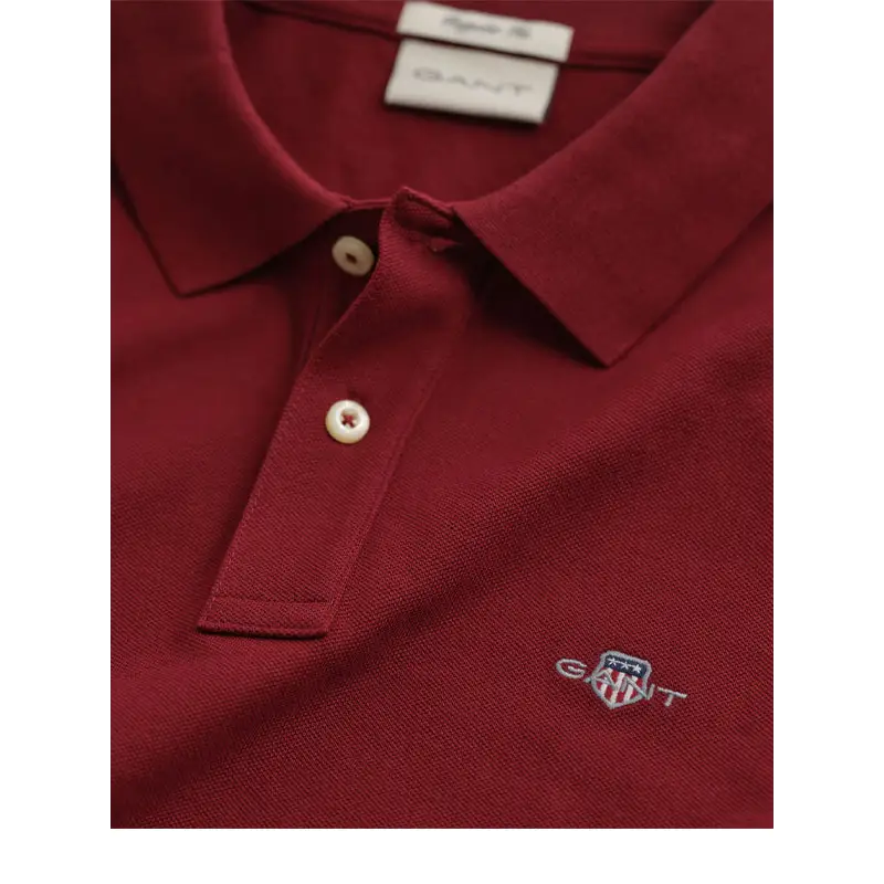 GANT REG SHIELD LS PIQUE RUGGER PLUMPED RED - textil