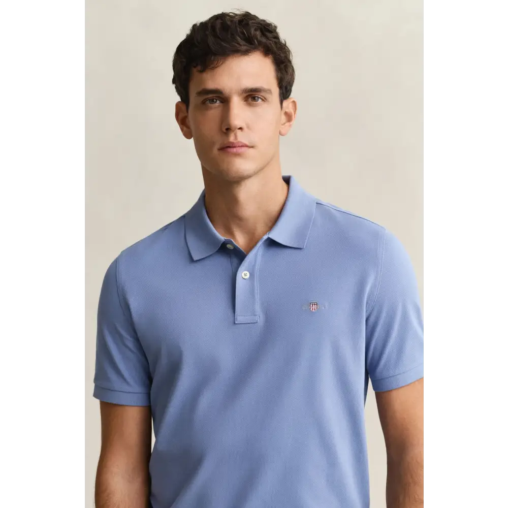 GANT REG SHIELD SS PIQUE POLO FADED DENIM
