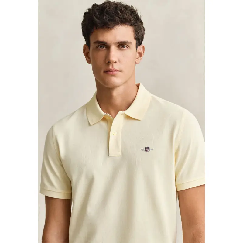 GANT REG SHIELD SS PIQUE POLO VANILA YELLOW