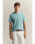 GANT REG SHIELD SS T SHIRT MUTE TURQUOISE