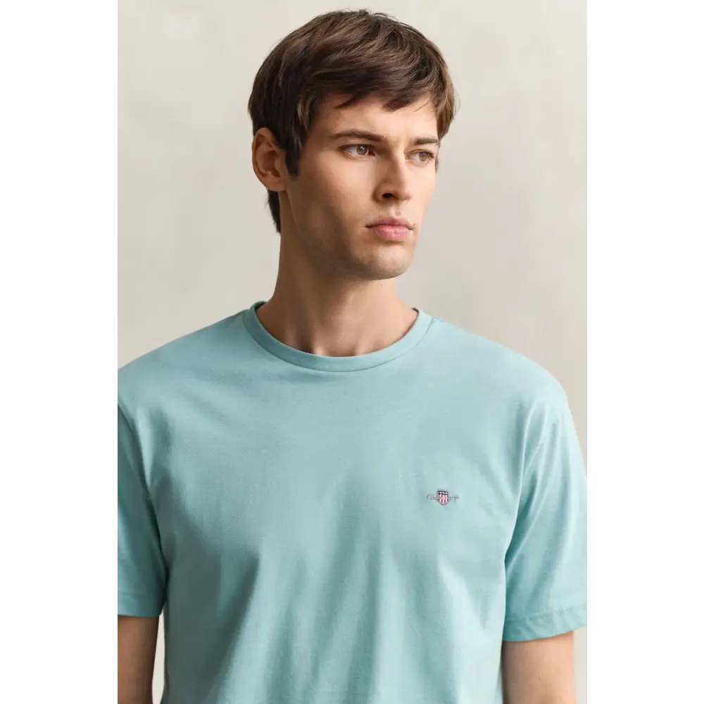 GANT REG SHIELD SS T SHIRT MUTE TURQUOISE