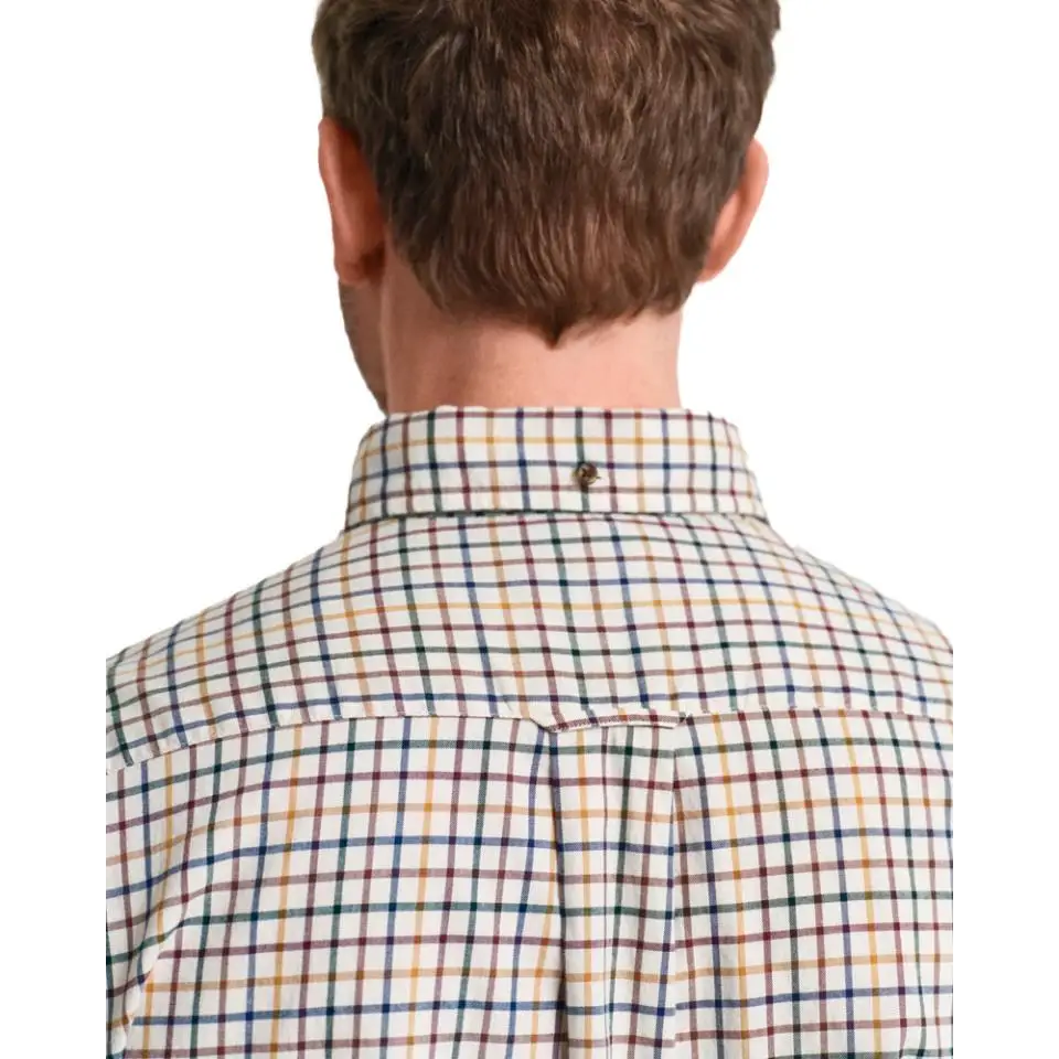 GANT REG TWILL CHECK SHIRT DEEP ORANGE - textil