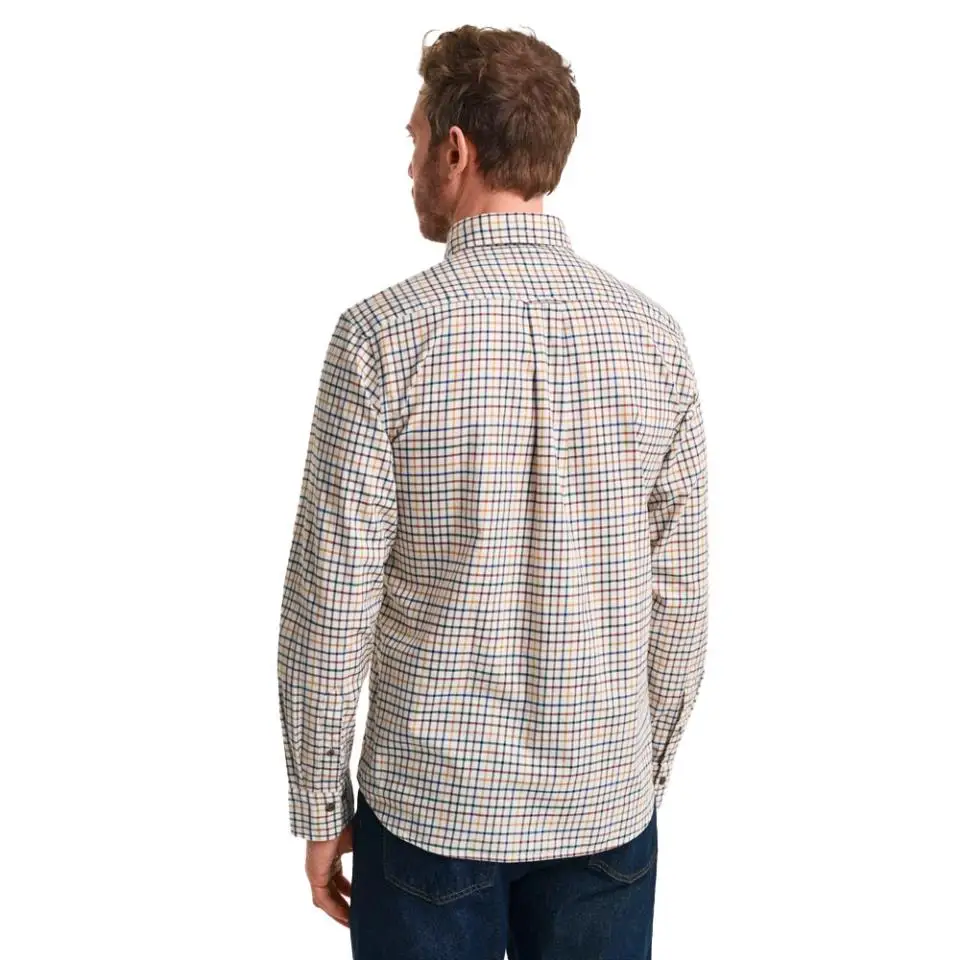 GANT REG TWILL CHECK SHIRT DEEP ORANGE - textil