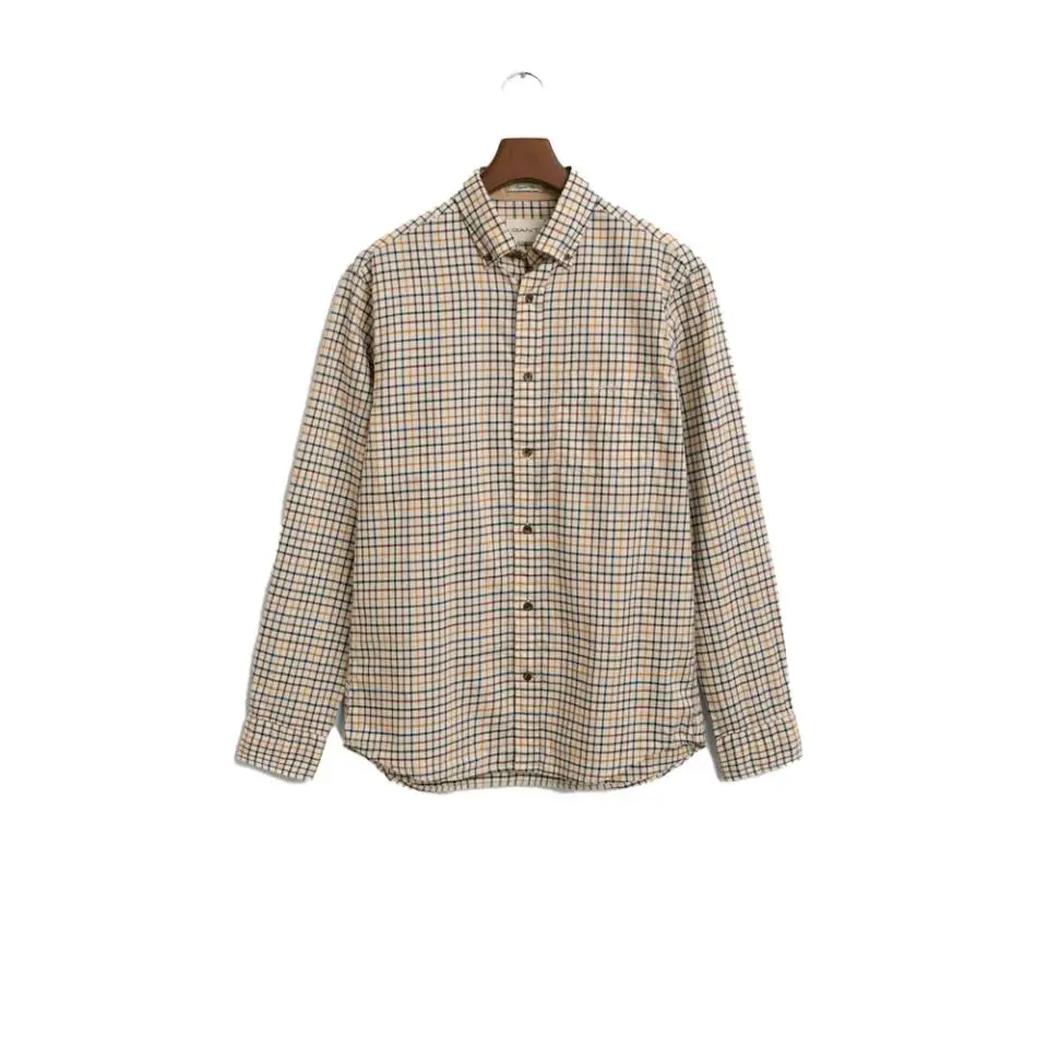 GANT REG TWILL CHECK SHIRT DEEP ORANGE