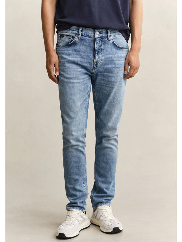 GANT SLIM GANT JEANS SEMI LIGHT BLUE WORN IN