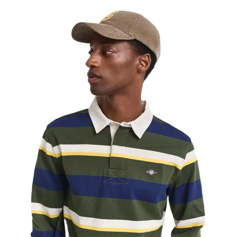 GANT STRIPED HEAVY RUGGER COUNTRY GREEN - textil