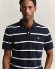 GANT STRIPED SS POLO OCS EVENING BLUE
