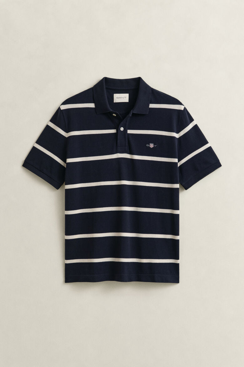 GANT STRIPED SS POLO OCS EVENING BLUE