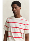 GANT STRIPED SS TSHIRT GOTS CREAMED WHITE