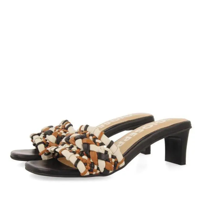 GIOSEPPO SANDALIA MULE DE TACÓN SABOGA MULTICOLOR
