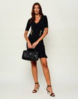 GUESS ELLA LOGO GIRLFRIEND CROSSBODY BLACK LOGO