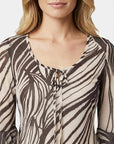 GUESS 3_4 SL SERAFINA MESH TOP WILD ESCAPE PRINT