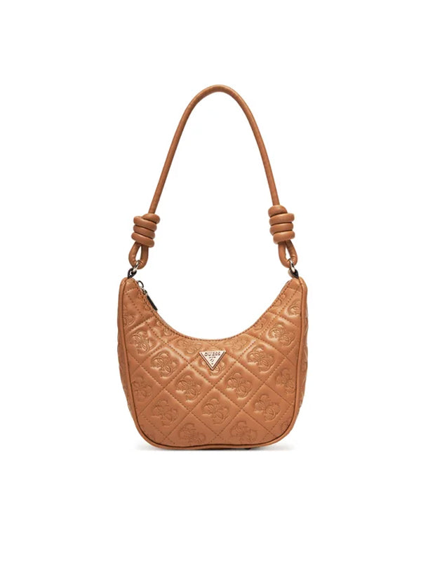 GUESS ADELASIA TOP ZIP SHOULDER BAG CARAMEL - TOP / CUERO / 1 - ROPA