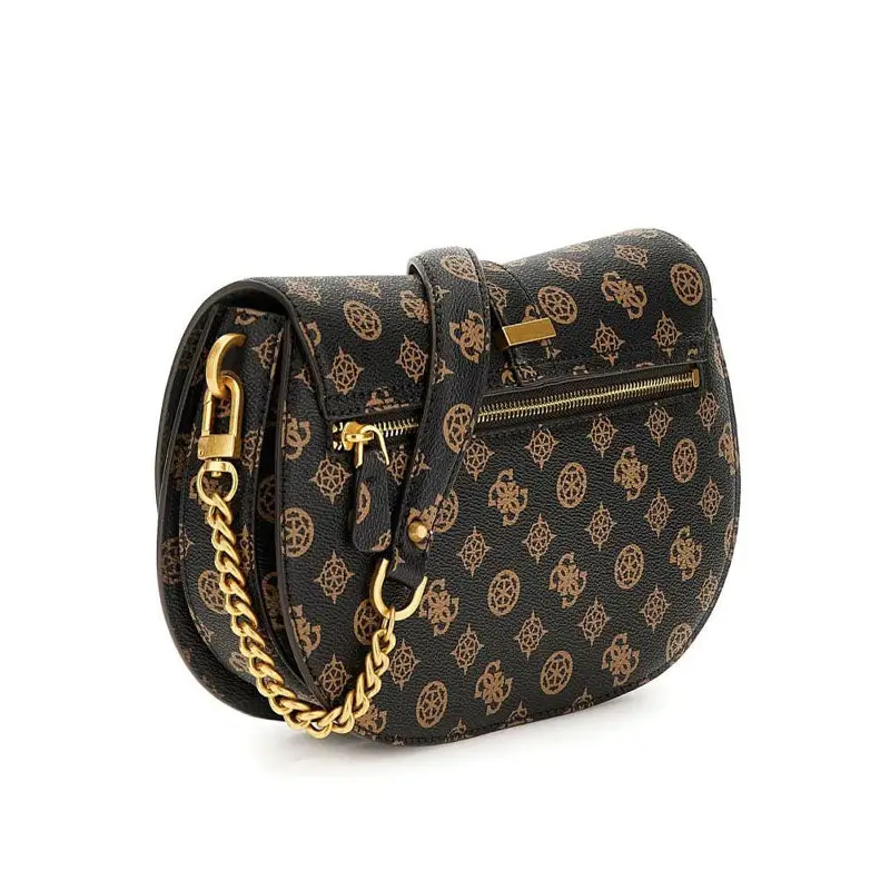 GUESS BOLSO DE HOMBRO KUBA MARRON - TALLA ÚNICA