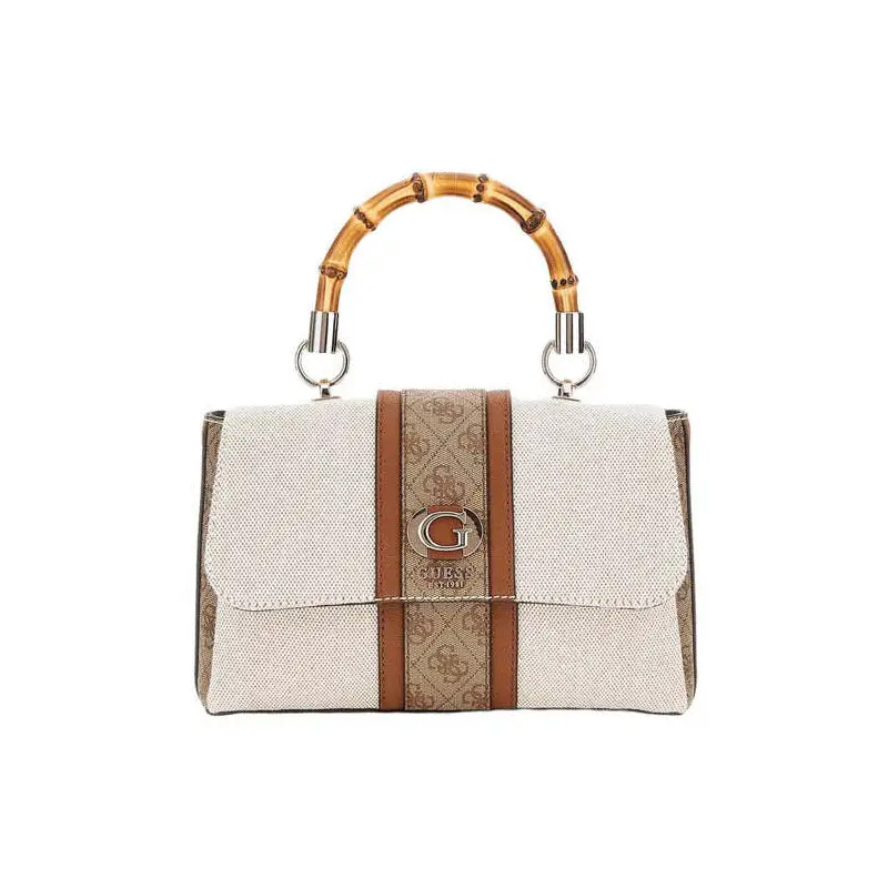 GUESS BOLSO DE MANO KERIMA BEIGE Y MARRON - TALLA ÚNICA