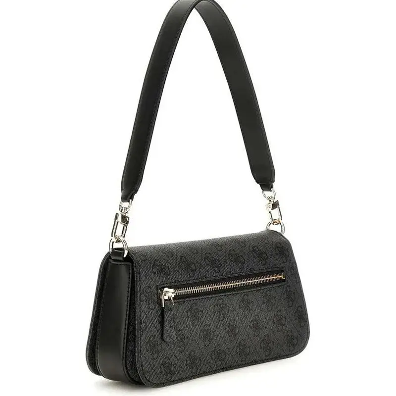 GUESS BOLSO ECO MIETTA FLAP SHOULDER BAG NEGRO - TALLA ÚNICA