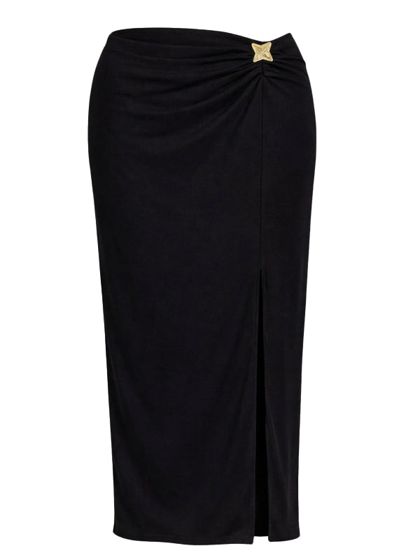 GUESS BRIGITTE MIDI SKIRT JET BLACK A996