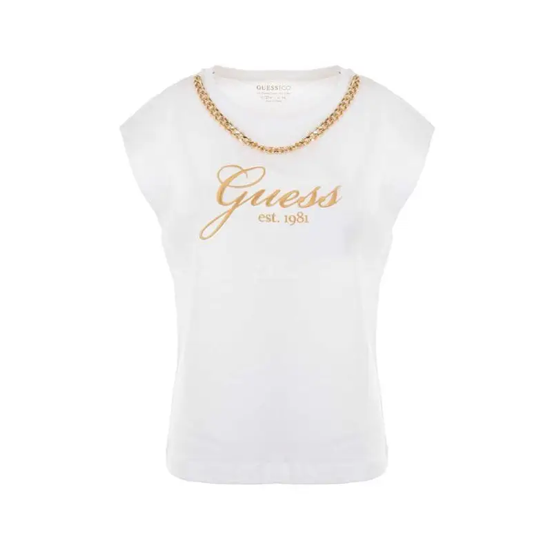 GUESS CAMISETA GUESS CRYSTAL LOGO BLANCO