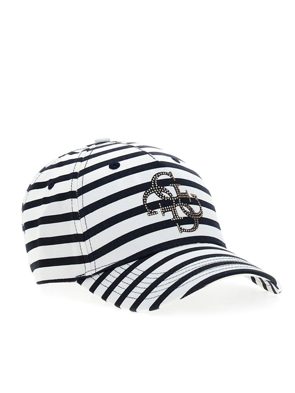 GUESS CECILIA STRIPED MARINA BASEBAL BLACKENED BLUE AND W