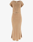 GUESS DALIA BELTED DRESS WET SAND