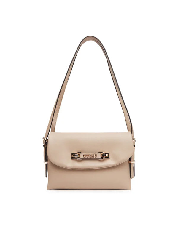 GUESS LEFIA FLAP SHOULDER BAG SIMPLY TAUPE - BOLSO DE HOMBRO / TAUPE / 1 - textil