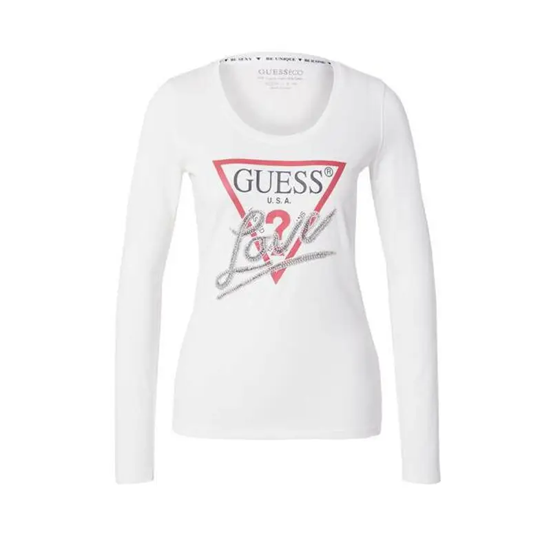 GUESS LS CN TRIANGLE LOVE TEE