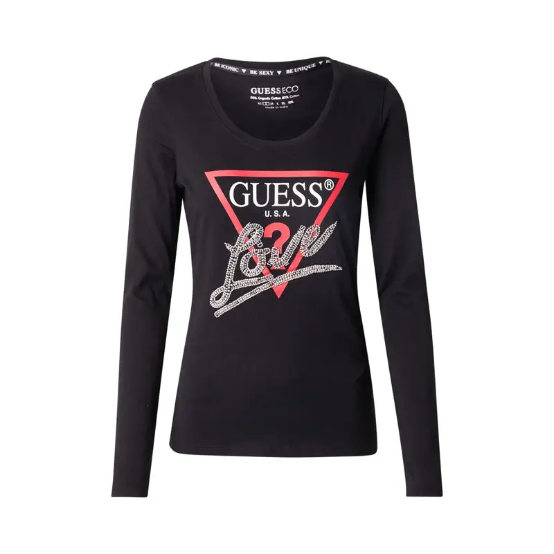 GUESS LS CN TRIANGLE LOVE TEE JB