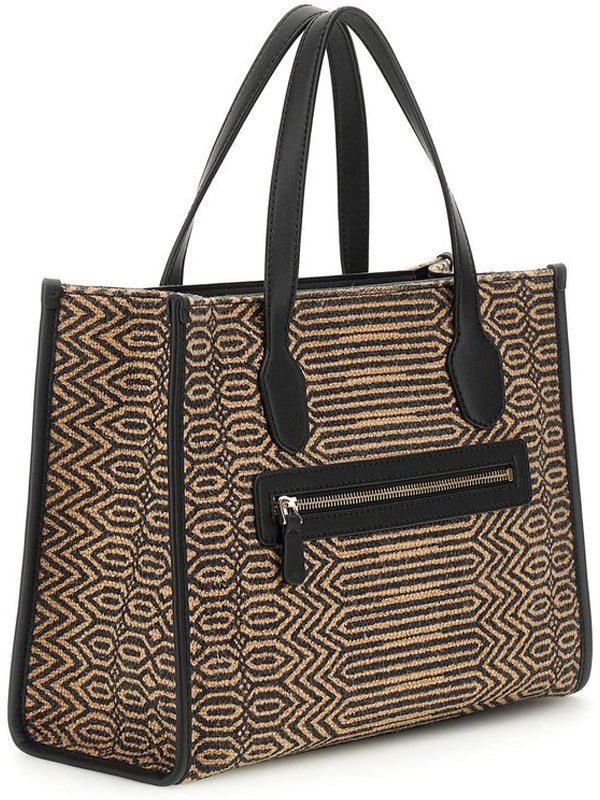 GUESS N SILVANA 2 COMP TOTE NATURAL BLACK - BOLSO TOTE / 1 - BOLSOS