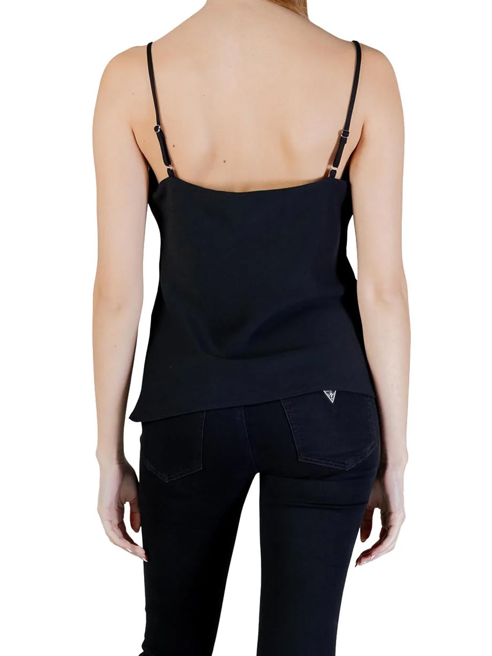 GUESS NEW SL CAROLINE LOGO TANK JET BLACK A996