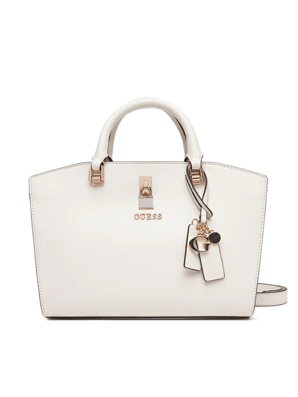 GUESS QUEENSLAND LUXURY SATCHEL WHITE TAUPE - BOLSO SATCHEL / BLANCO-TAUPE / 1 - textil
