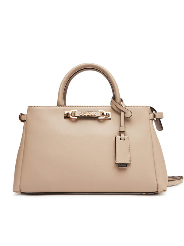 GUESS SIT N LEFIA LUXURY SATCHEL SIMPLY TAUPE - BOLSO SATCHEL / TAUPE / 1 - textil