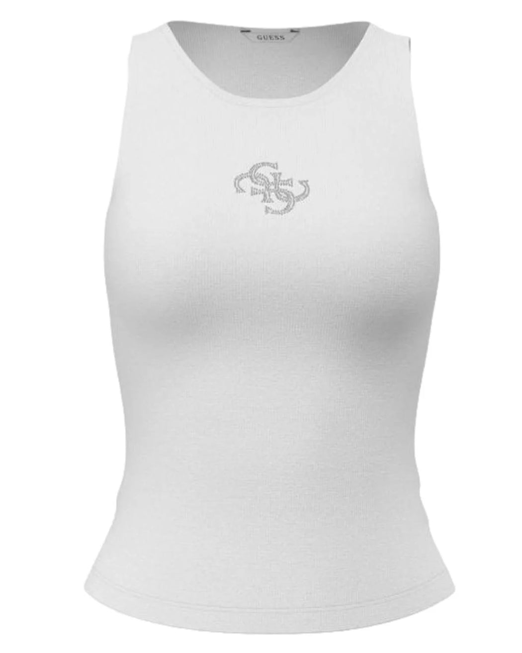 GUESS SL ROUND NK GUENDALINA TOP PURE WHITE